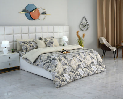 8 PCs Winter Razai Set-Hawaii(With Base Reverse) Comforters Apricot