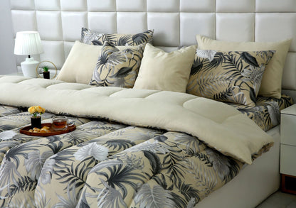 8 PCs Winter Razai Set-Hawaii(With Base Reverse) Comforters Apricot