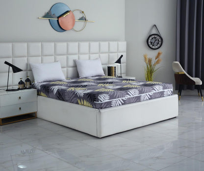 Zipper Mattress Cover Printed-Black Feathers Protectors Apricot