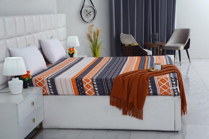 Zipper Mattress Cover Printed-Mexican Style Protectors Apricot