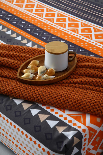 Zipper Mattress Cover Printed-Mexican Style Protectors Apricot