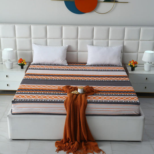 Zipper Mattress Cover Printed-Mexican Style Protectors Apricot