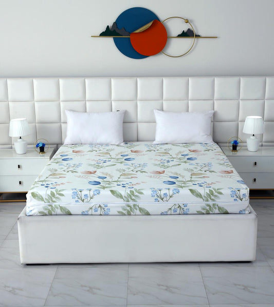 Zipper Mattress Cover Printed-Water Lilly Protectors Apricot