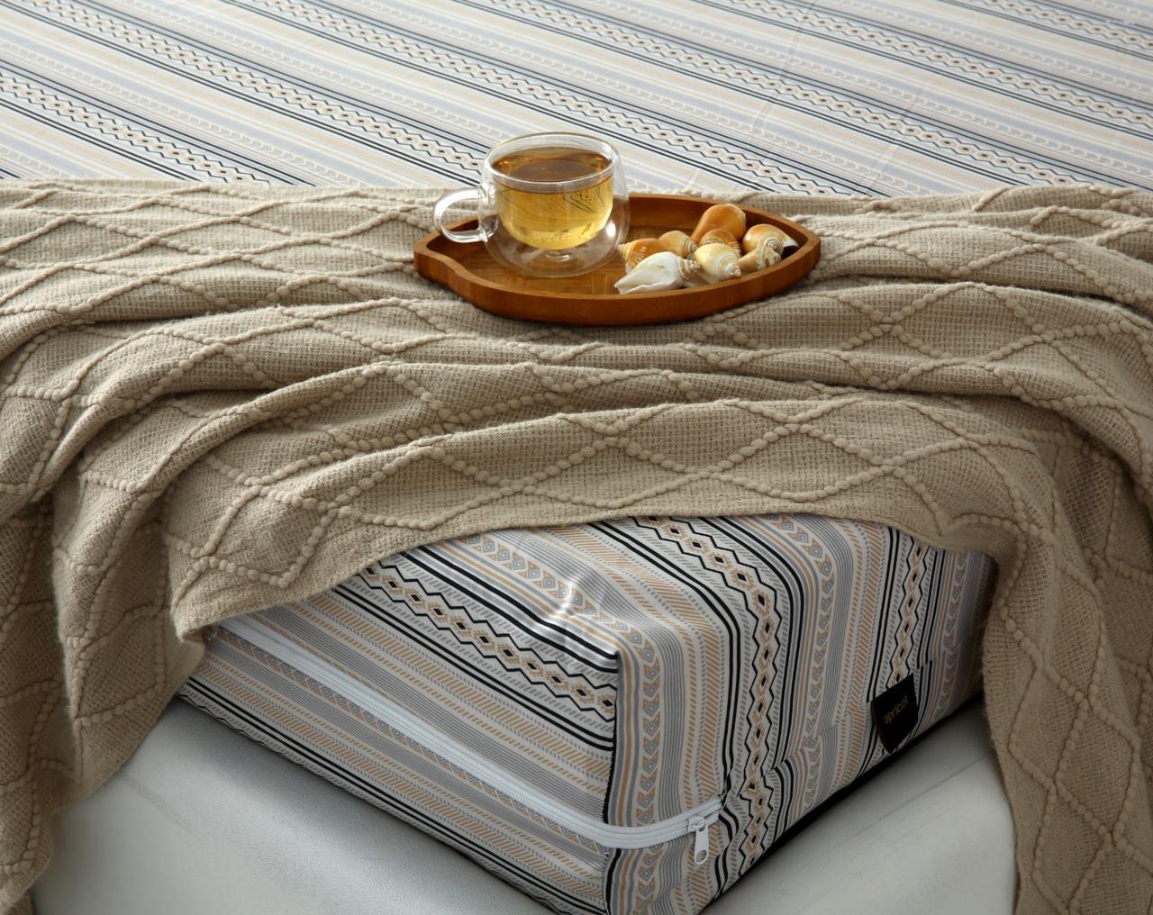 Zipper Mattress Cover Printed-Slate Protectors Apricot