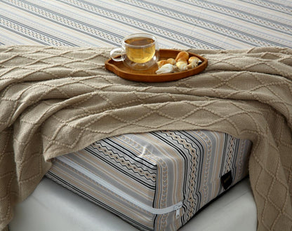 Zipper Mattress Cover Printed-Slate Protectors Apricot