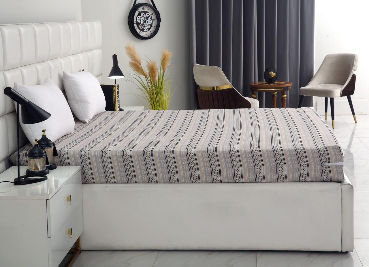 Zipper Mattress Cover Printed-Slate Protectors Apricot