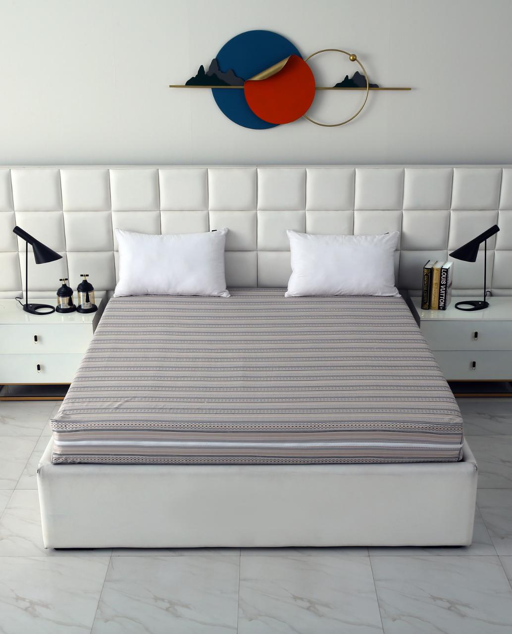 Zipper Mattress Cover Printed-Slate Protectors Apricot