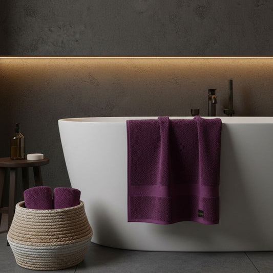 1 PC Bath Towel-Dark Purple Bath Towels & Washcloths Apricot