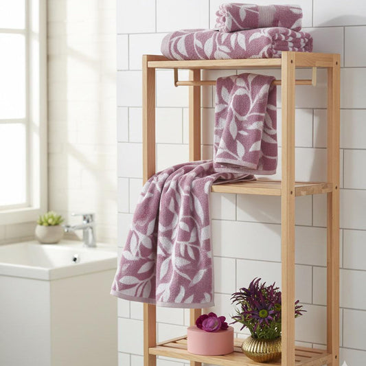 1 PC Bath Towel-Pastel Flower(Lilac) Bath Towels & Washcloths Apricot