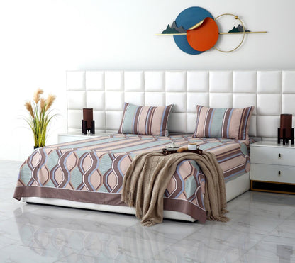 3 PCs Double Bed Sheet-DB-240 Bed Sheets Apricot