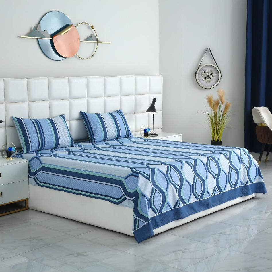 3 PCs Double Bed Sheet-DB-238 Bed Sheets Apricot