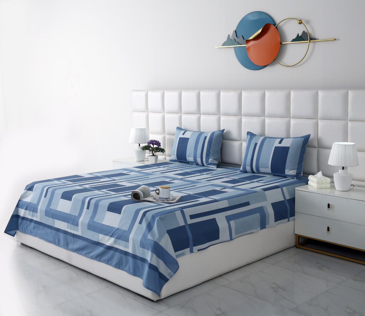 3 PCs Double Bed Sheet-DB-250 Bed Sheets Apricot