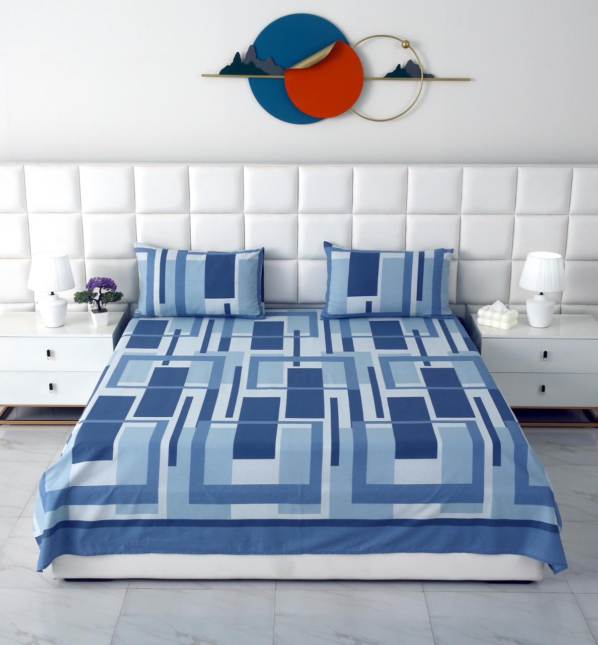 3 PCs Double Bed Sheet-DB-250 Bed Sheets Apricot