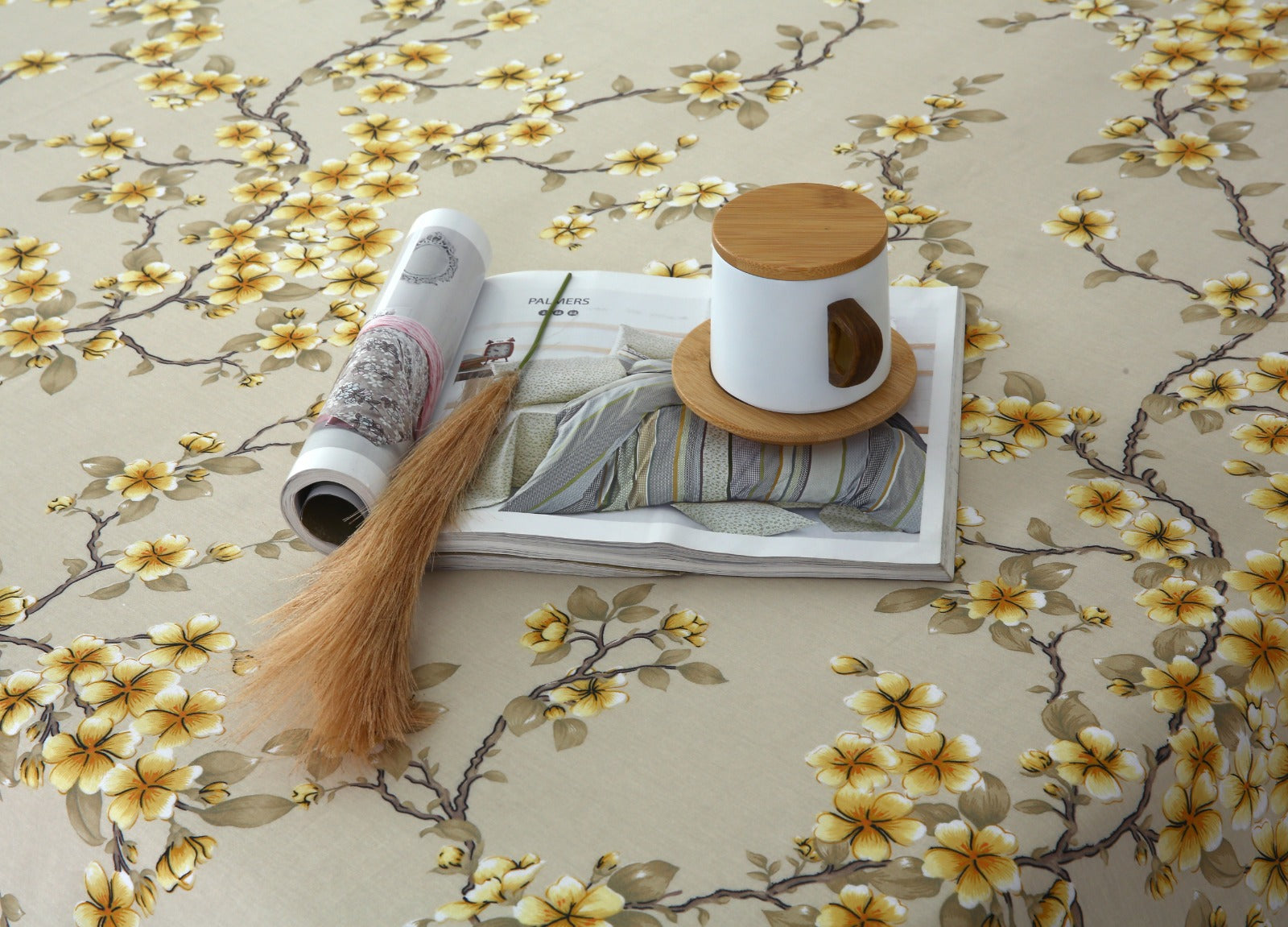 3 PCs Double Bed Sheet-DB-243 Bed Sheets Apricot