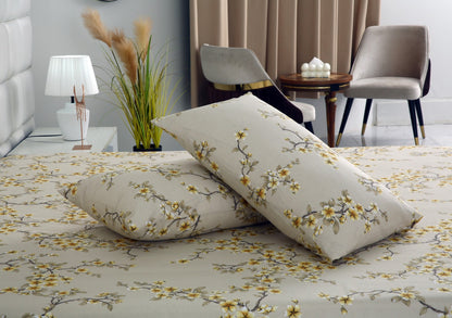 3 PCs Double Bed Sheet-DB-243 Bed Sheets Apricot