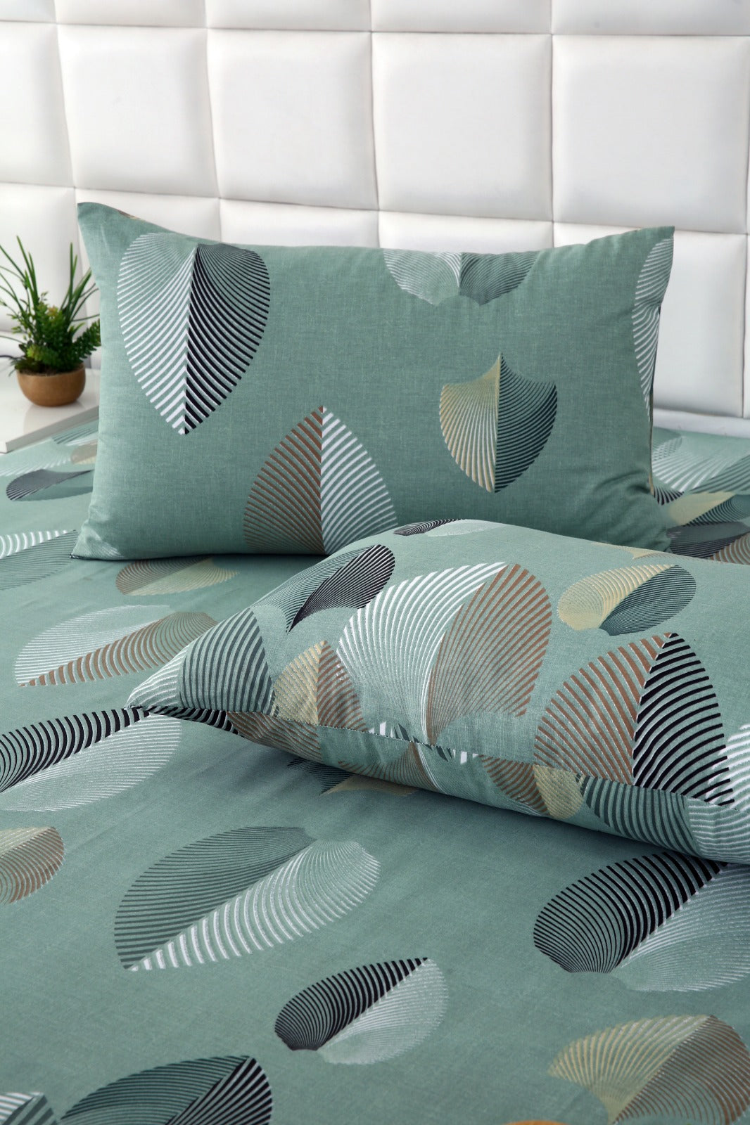 3 PCs Double Bed Sheet-DB245 Bed Sheets Apricot