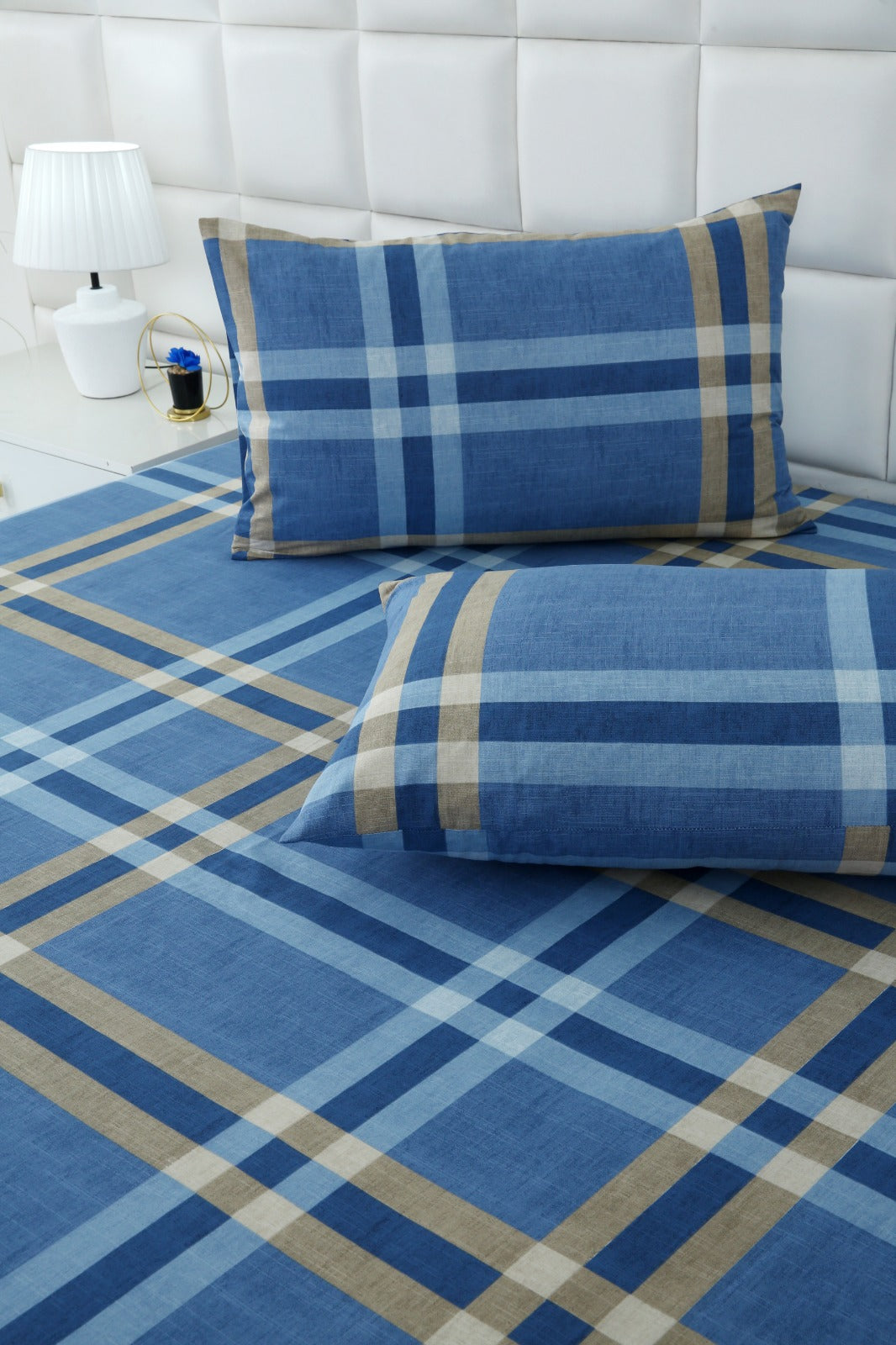 3 PCs Double Bed Sheet-DB-239 Bed Sheets Apricot