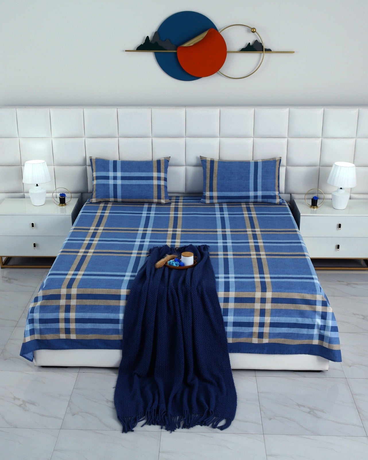 3 PCs Double Bed Sheet-DB-239 Bed Sheets Apricot