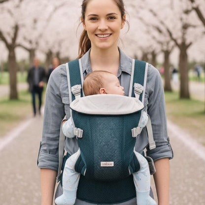 Multifunctional Baby Carrier for Newborn to Toddlers-SA2408-185(BLUE) Blankets Apricot