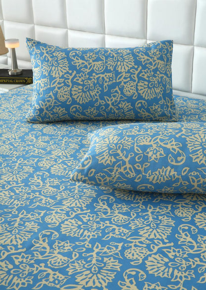 3 PCs Double Bed Sheet-DB256 Bed Sheets Apricot