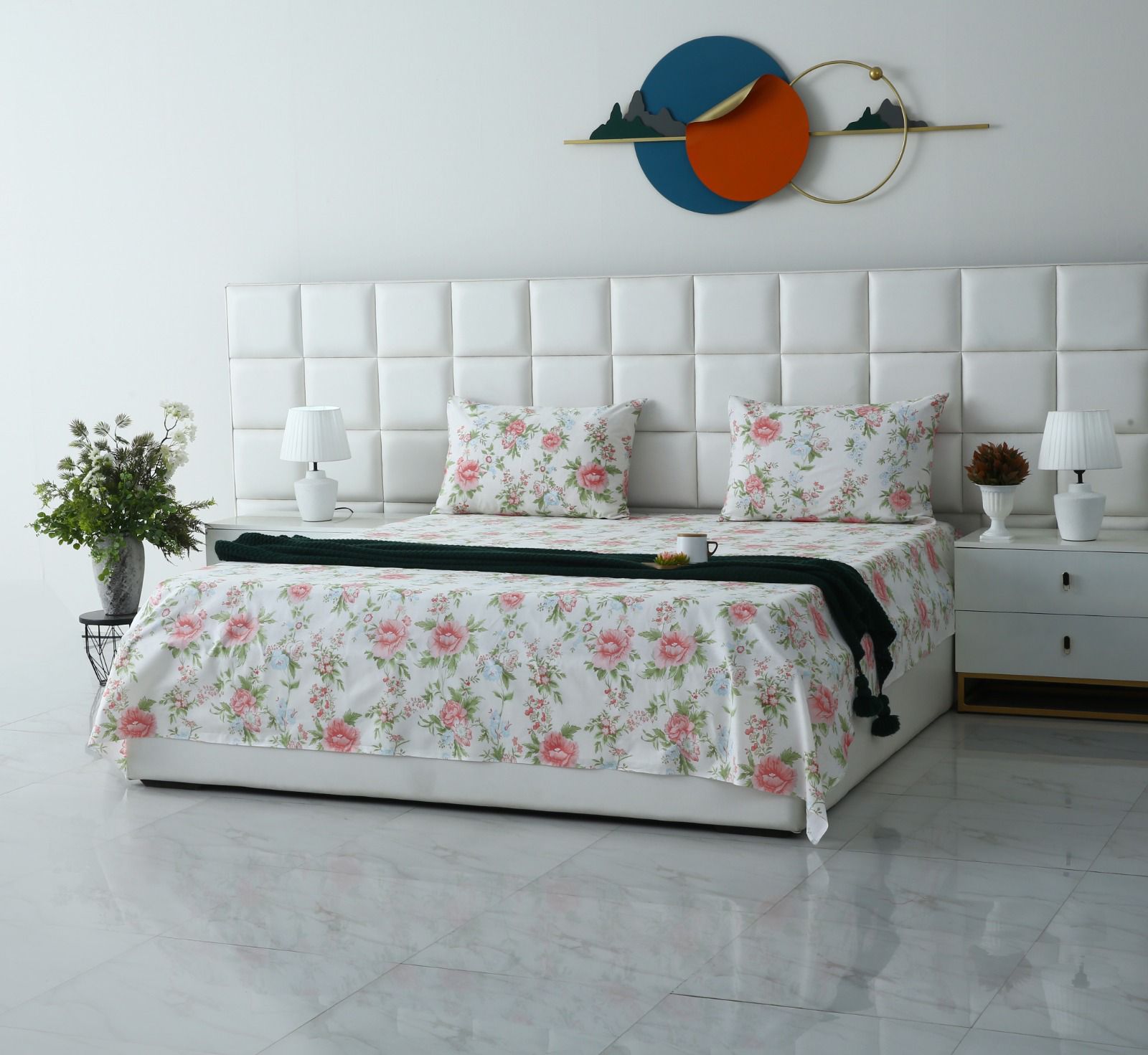 3 PCs Double Bed Sheet-DB190 Bed Sheets Apricot