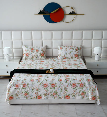 3 PCs Double Bed Sheet-DB190 Bed Sheets Apricot