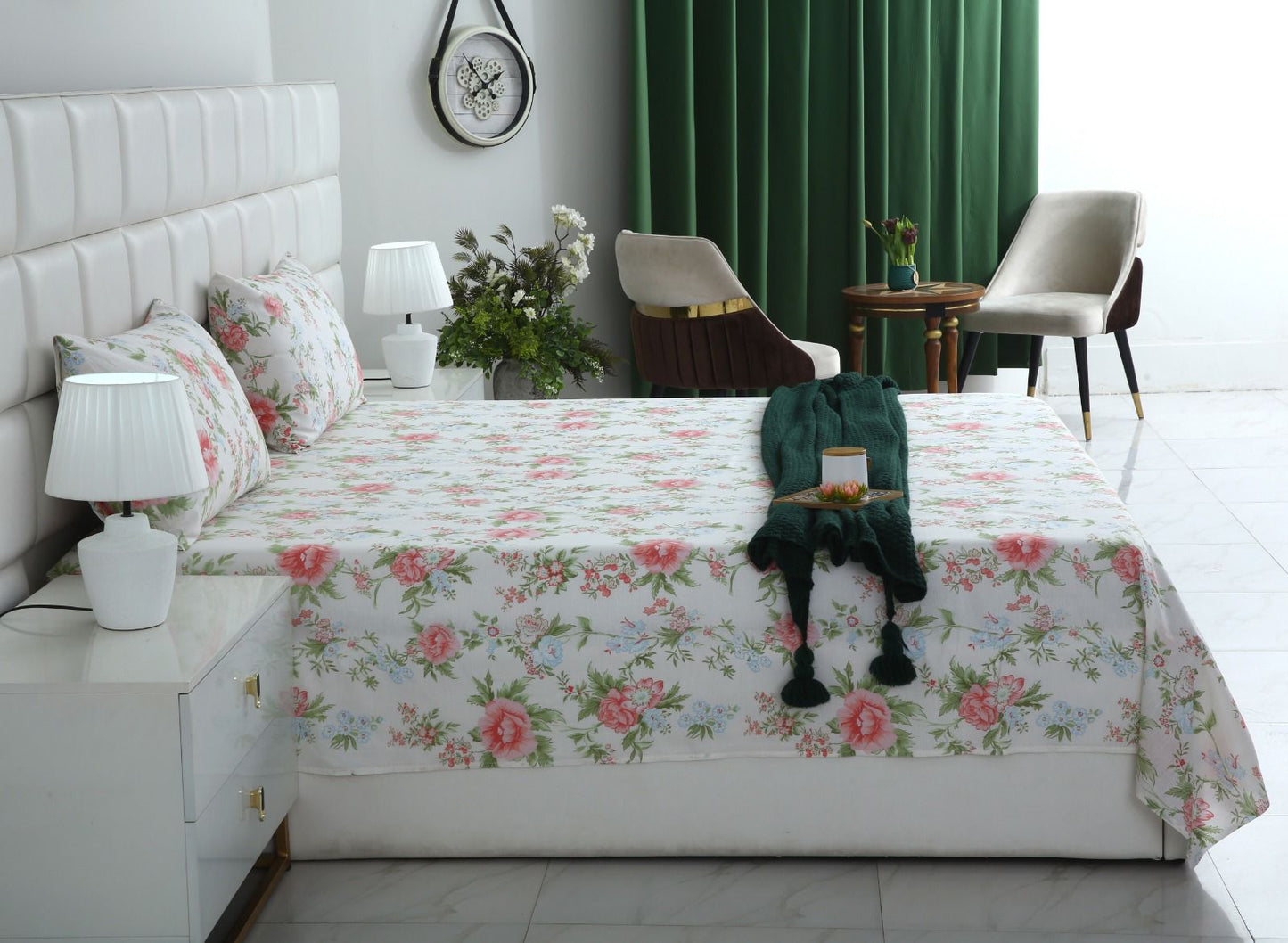 3 PCs Double Bed Sheet-DB190 Bed Sheets Apricot