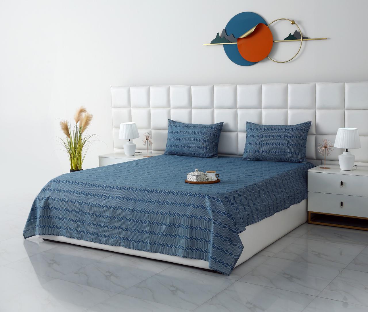 3 PCs Double Bed Sheet-DB253 Bed Sheets Apricot