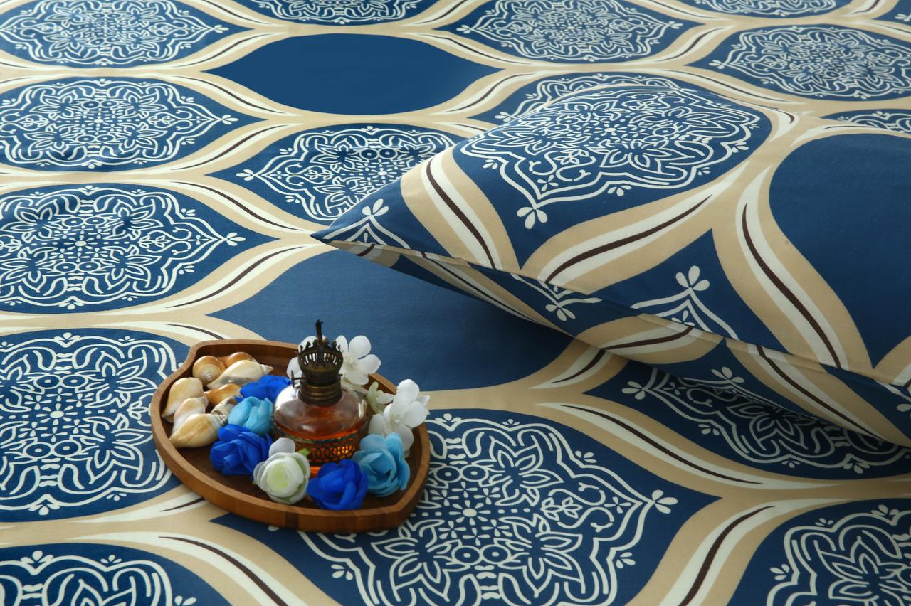 3 PCs Double Bed Sheet-DB254 Bed Sheets Apricot