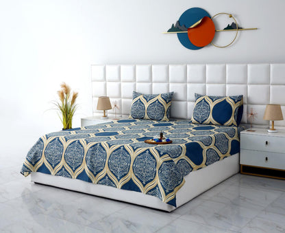 3 PCs Double Bed Sheet-DB254 Bed Sheets Apricot