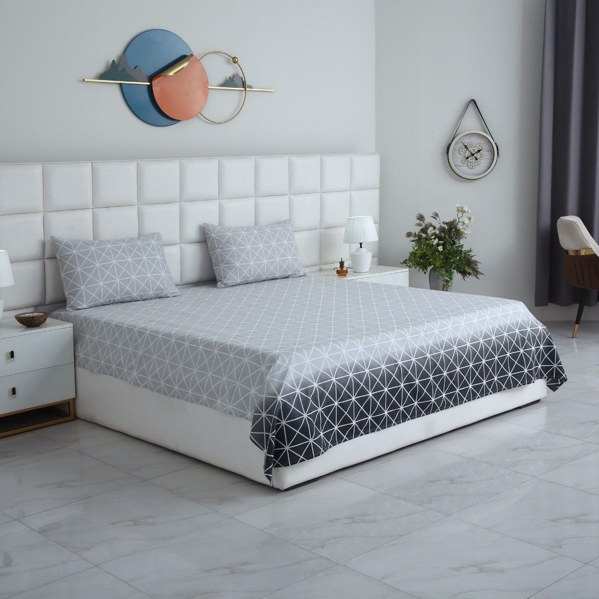 3 PCs Double Bed Sheet-DB137 Bed Sheets Apricot