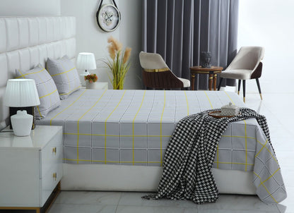 3 PCs Double Bed Sheet-DB137 Bed Sheets Apricot