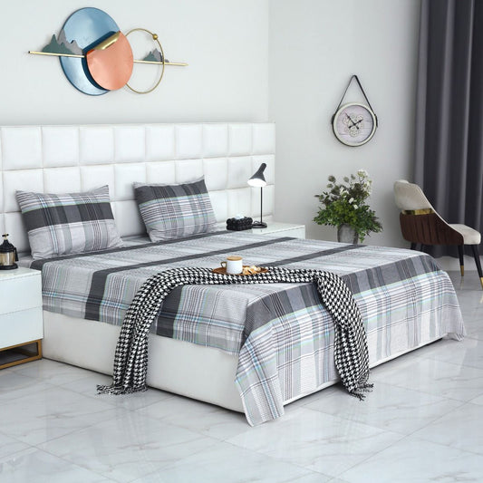 3 PCs Double Bed Sheet-DB196 Bed Sheets Apricot