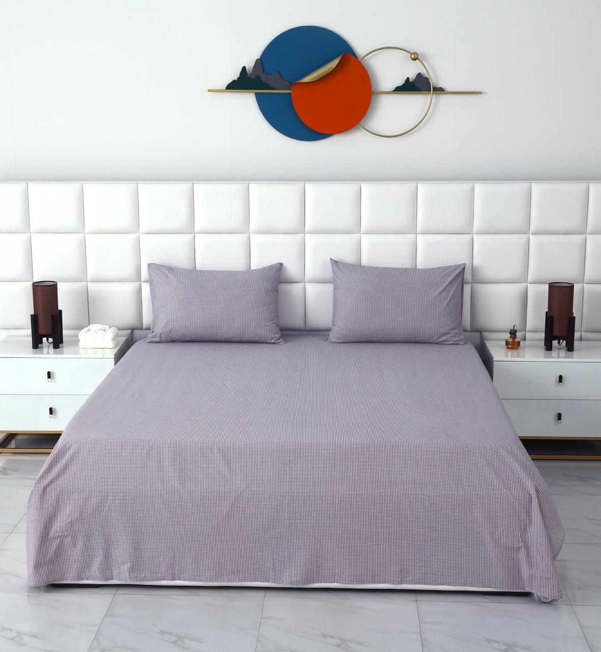 3 PCs Double Bed Sheet-DB235 Bed Sheets Apricot