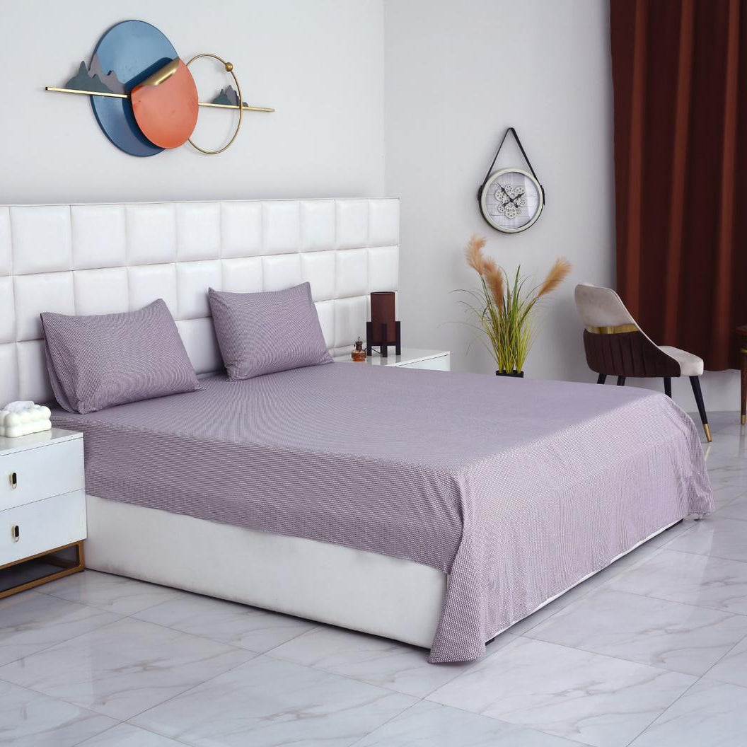 3 PCs Double Bed Sheet-DB235 Bed Sheets Apricot