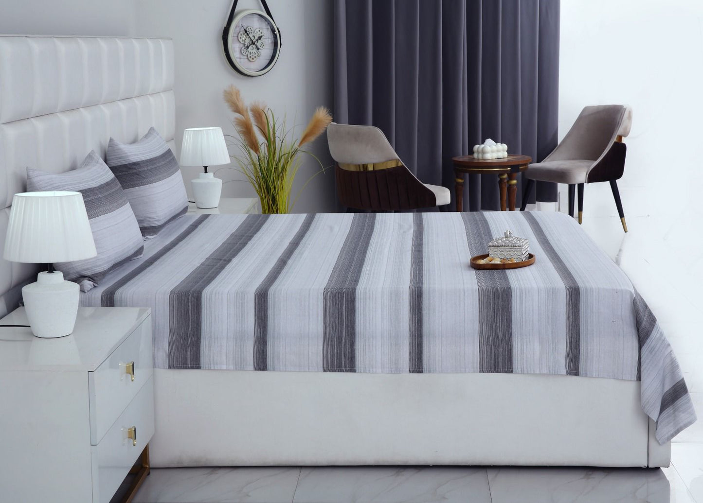 3 PCs Double Bed Sheet-DB116 Bed Sheets Apricot