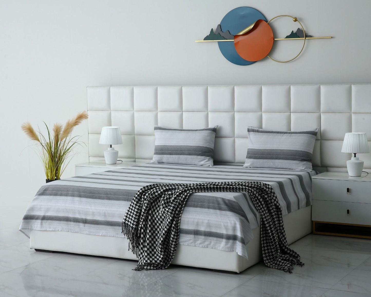 3 PCs Double Bed Sheet-DB116 Bed Sheets Apricot