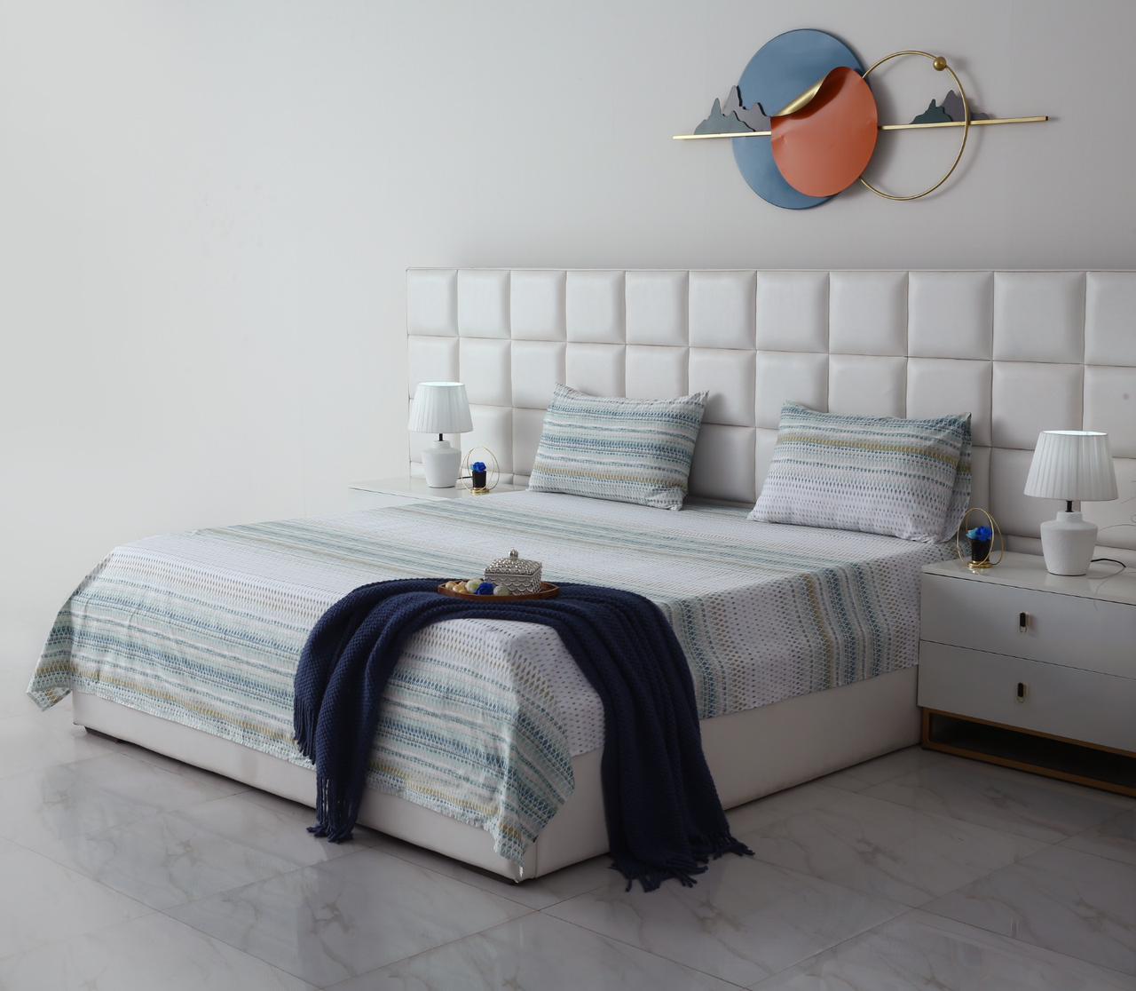 3 PCs Double Bed Sheet-DB075 Bed Sheets Apricot