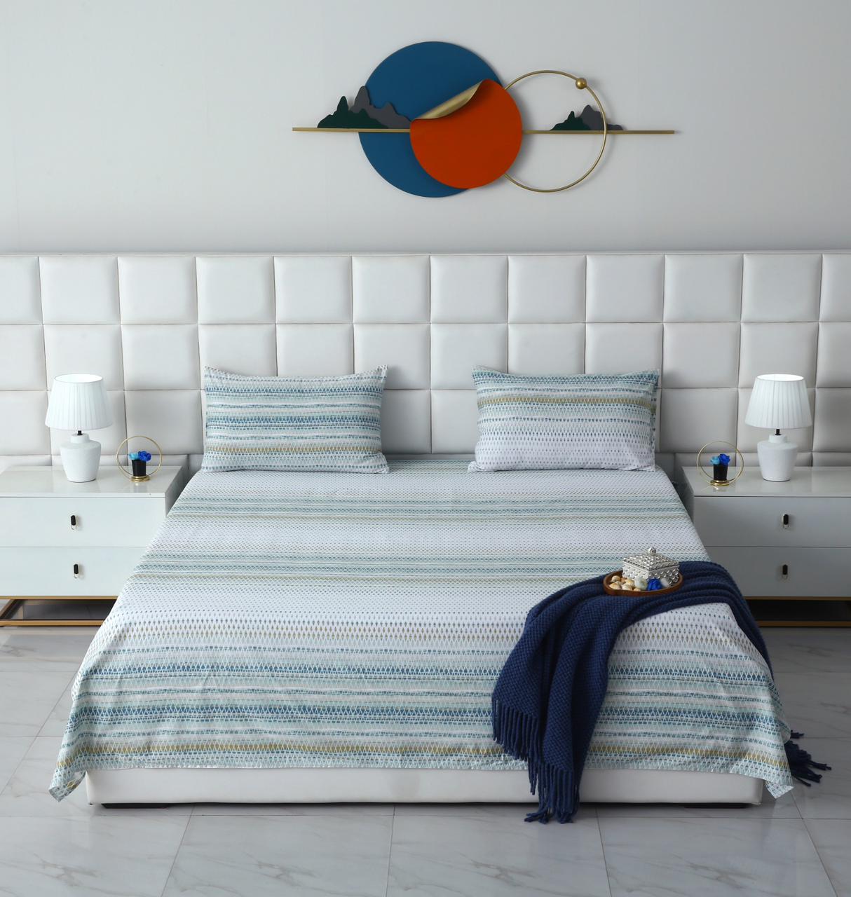 3 PCs Double Bed Sheet-DB075 Bed Sheets Apricot