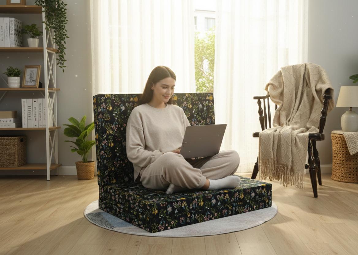 Foldable Mattress Mattress-Black Meadows Protectors Apricot