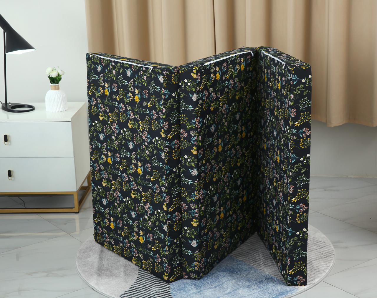 Foldable Mattress Mattress-Black Meadows Protectors Apricot