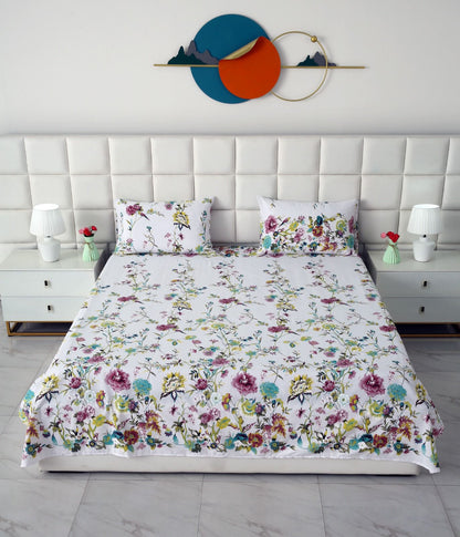 3 PCs Double Bed Sheet-DB257 Bed Sheets Apricot