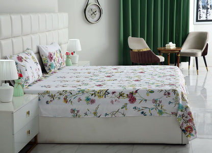 3 PCs Double Bed Sheet-DB257 Bed Sheets Apricot