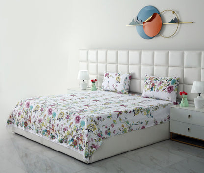 3 PCs Double Bed Sheet-DB257 Bed Sheets Apricot