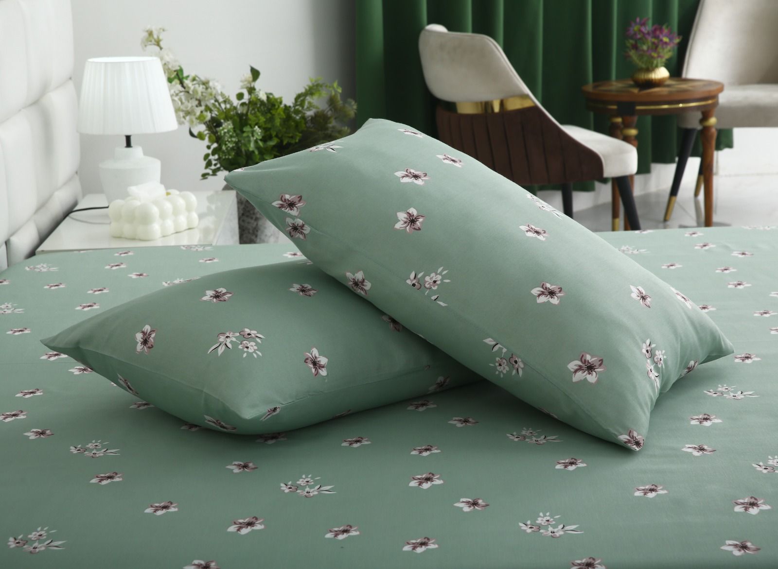 3 PCs Double Bed Sheet-DB258 Bed Sheets Apricot