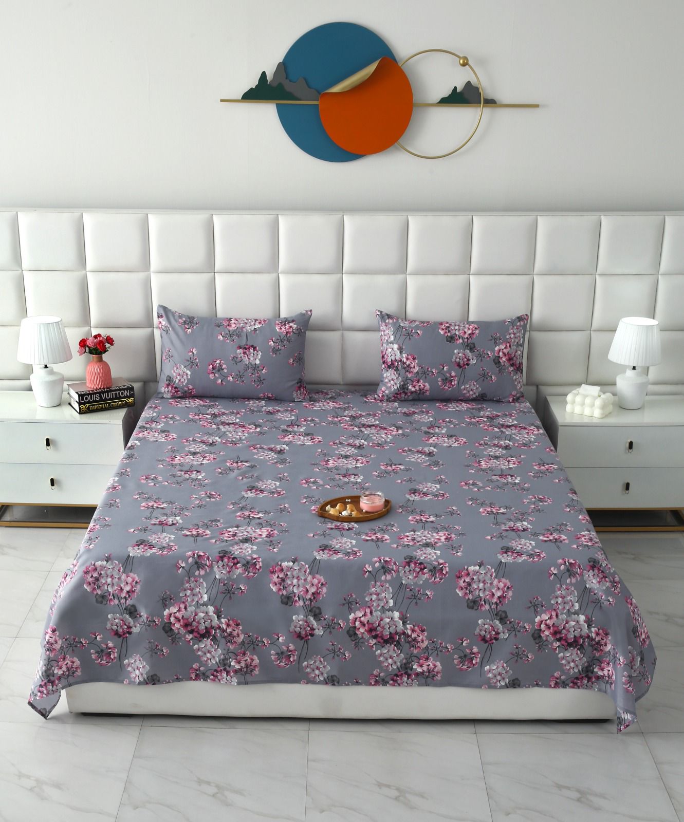 3 PCs Double Bed Sheet-DB260 Bed Sheets Apricot