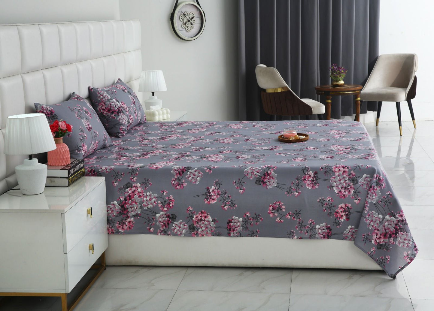 3 PCs Double Bed Sheet-DB260 Bed Sheets Apricot