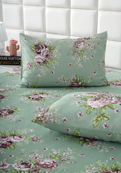 3 PCs Double Bed Sheet-DB259 Bed Sheets Apricot