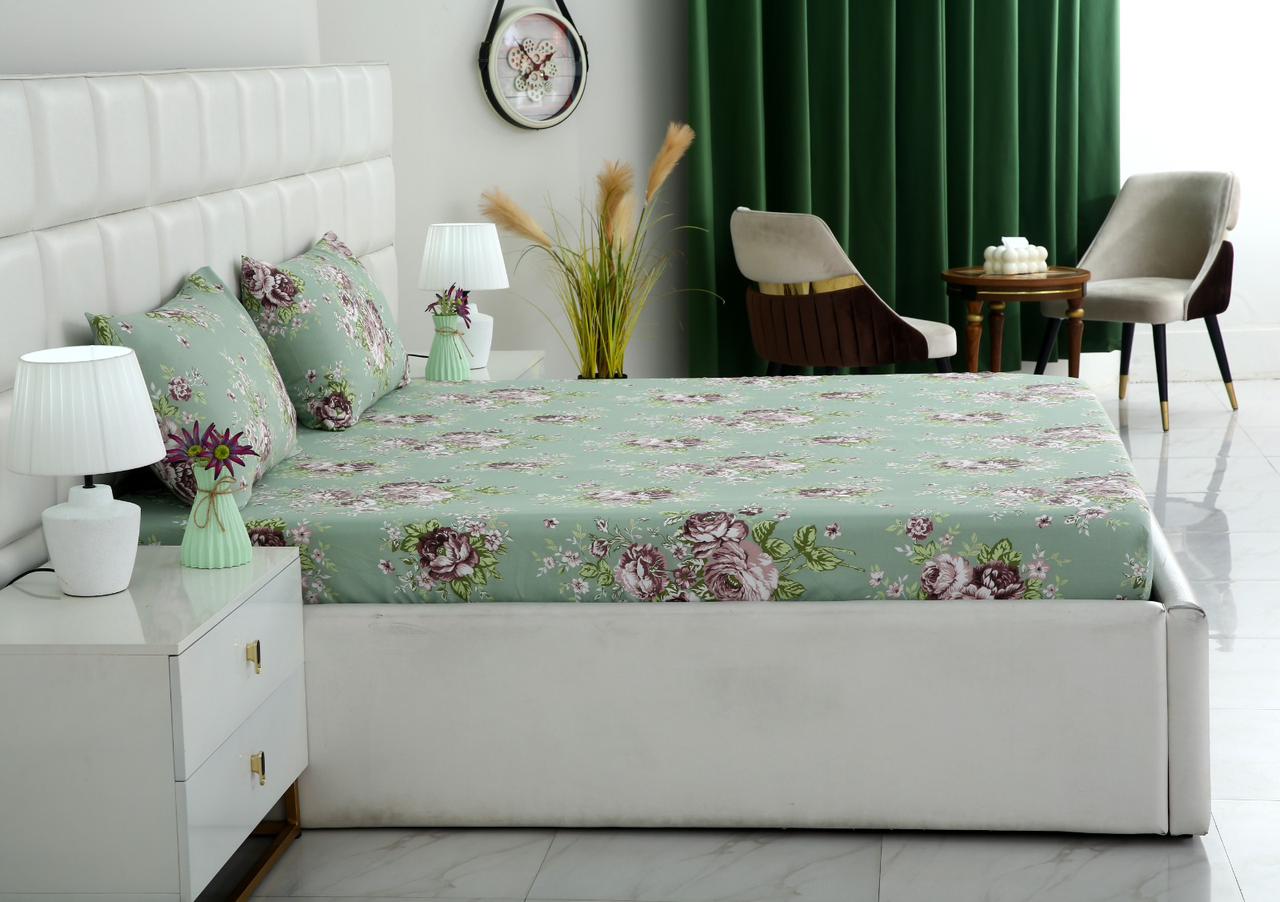 Fitted Bed Sheet-Cootage Garden Fitted Sheets Apricot