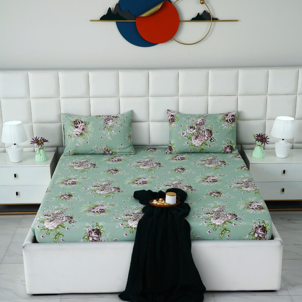 Fitted Bed Sheet-Cootage Garden Fitted Sheets Apricot